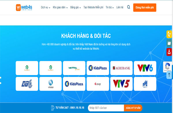 những khách hàng và đối tác sử dụng dịch vụ thiết kế web tại web4s